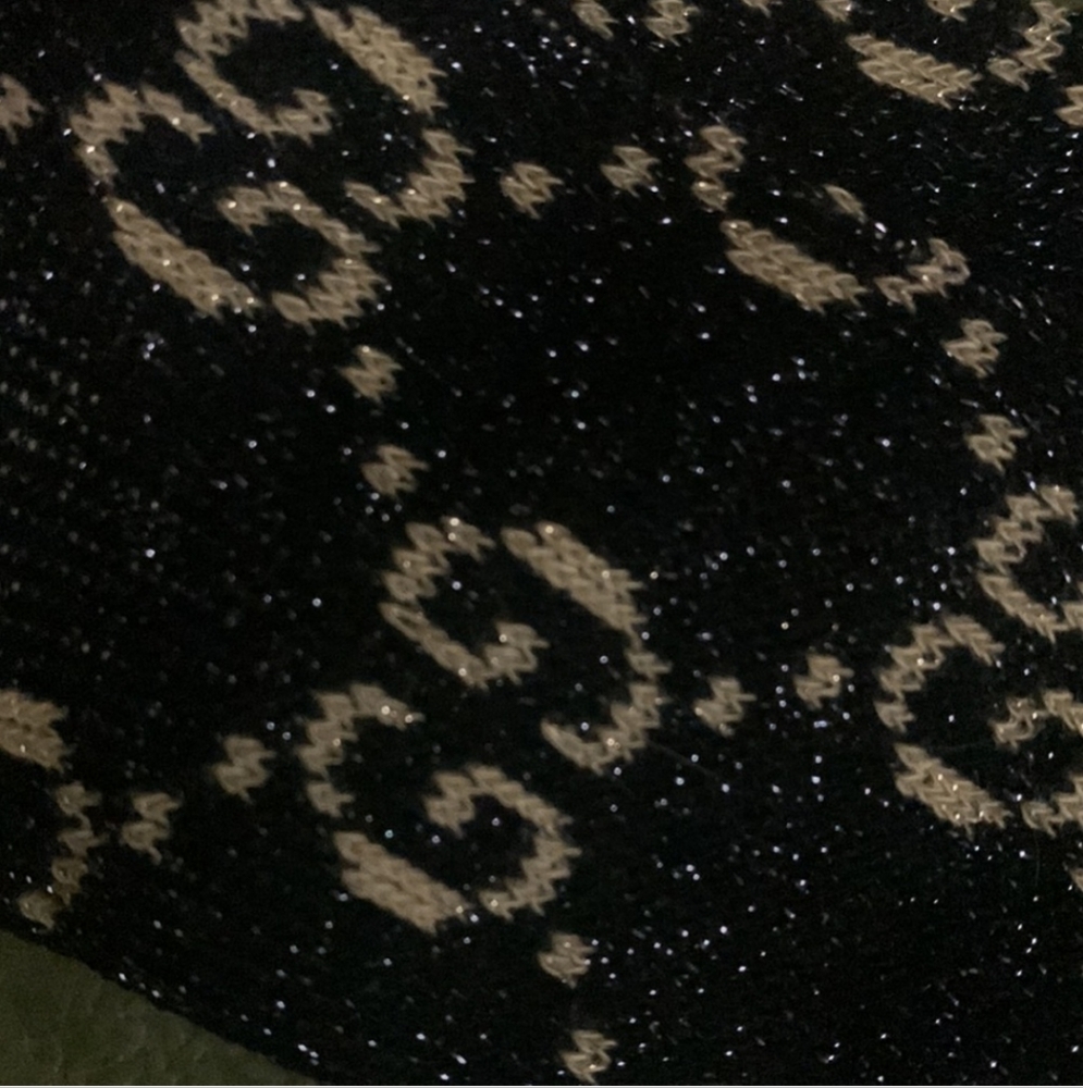 Black and gold authentic Gucci glitter intwined Lamé GG ankle socks AUTHENTIC - Picture 4 of 5